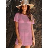 image:imageANRABESS Womens Swimsuit Cover Ups Mesh Knit Crochet Hollow Out Bathing Suit for Summer Vacation Beach SwimwearPink