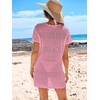 image:imageANRABESS Womens Swimsuit Cover Ups Mesh Knit Crochet Hollow Out Bathing Suit for Summer Vacation Beach SwimwearPink