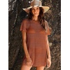 image:imageANRABESS Womens Swimsuit Cover Ups Mesh Knit Crochet Hollow Out Bathing Suit for Summer Vacation Beach SwimwearRust