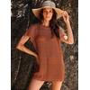 image:imageANRABESS Womens Swimsuit Cover Ups Mesh Knit Crochet Hollow Out Bathing Suit for Summer Vacation Beach SwimwearRust