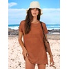 image:imageANRABESS Womens Swimsuit Cover Ups Mesh Knit Crochet Hollow Out Bathing Suit for Summer Vacation Beach SwimwearRust