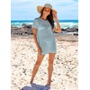 image:imageANRABESS Womens Swimsuit Cover Ups Mesh Knit Crochet Hollow Out Bathing Suit for Summer Vacation Beach SwimwearSky