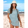 image:imageANRABESS Womens Swimsuit Cover Ups Mesh Knit Crochet Hollow Out Bathing Suit for Summer Vacation Beach SwimwearSky