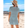 image:imageANRABESS Womens Swimsuit Cover Ups Mesh Knit Crochet Hollow Out Bathing Suit for Summer Vacation Beach SwimwearSky