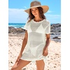 image:imageANRABESS Womens Swimsuit Cover Ups Mesh Knit Crochet Hollow Out Bathing Suit for Summer Vacation Beach SwimwearWhite