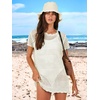 image:imageANRABESS Womens Swimsuit Cover Ups Mesh Knit Crochet Hollow Out Bathing Suit for Summer Vacation Beach SwimwearWhite