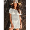 image:imageANRABESS Womens Swimsuit Cover Ups Mesh Knit Crochet Hollow Out Bathing Suit for Summer Vacation Beach SwimwearWhite