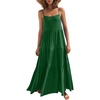 image:imageANRABESS Womens Maxi Dress 2026 Summer Casual Sleeveless Spaghetti Strap Boho Sundress Flowy Tiered Beach Vacation Long DressForest Green