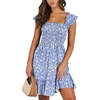 Floral Blue White
