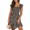 Floral Colorful Black