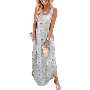 image:imageANRABESS Summer Dresses for Women 2026 Sleeveless Square Neck Maxi Beach Sundress Loose Fit Casual Vacation Tank DressDandelion