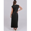 image:imageANRABESS Summer Dress for Women 2026 Maxi Sundresses Casual Cap Sleeve Crew Neck Loose Split Beach Travel Vacation ClothesBlack