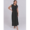 image:imageANRABESS Summer Dress for Women 2026 Maxi Sundresses Casual Cap Sleeve Crew Neck Loose Split Beach Travel Vacation ClothesBoho Black