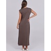 image:imageANRABESS Summer Dress for Women 2026 Maxi Sundresses Casual Cap Sleeve Crew Neck Loose Split Beach Travel Vacation ClothesCoffee
