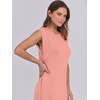 image:imageANRABESS Summer Dress for Women 2026 Maxi Sundresses Casual Cap Sleeve Crew Neck Loose Split Beach Travel Vacation ClothesCoral Pink