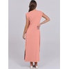image:imageANRABESS Summer Dress for Women 2026 Maxi Sundresses Casual Cap Sleeve Crew Neck Loose Split Beach Travel Vacation ClothesCoral Pink