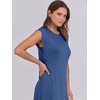 image:imageANRABESS Summer Dress for Women 2026 Maxi Sundresses Casual Cap Sleeve Crew Neck Loose Split Beach Travel Vacation ClothesDark Blue