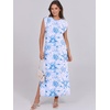 image:imageANRABESS Summer Dress for Women 2026 Maxi Sundresses Casual Cap Sleeve Crew Neck Loose Split Beach Travel Vacation ClothesFloral Blue