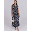 image:imageANRABESS Summer Dress for Women 2026 Maxi Sundresses Casual Cap Sleeve Crew Neck Loose Split Beach Travel Vacation ClothesFloral Blue Roses