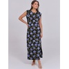image:imageANRABESS Summer Dress for Women 2026 Maxi Sundresses Casual Cap Sleeve Crew Neck Loose Split Beach Travel Vacation ClothesFloral Blue Roses