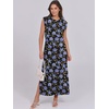 image:imageANRABESS Summer Dress for Women 2026 Maxi Sundresses Casual Cap Sleeve Crew Neck Loose Split Beach Travel Vacation ClothesFloral Blue Roses