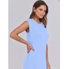 image:imageANRABESS Summer Dress for Women 2026 Maxi Sundresses Casual Cap Sleeve Crew Neck Loose Split Beach Travel Vacation ClothesFloral Blue White