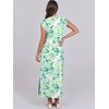 image:imageANRABESS Summer Dress for Women 2026 Maxi Sundresses Casual Cap Sleeve Crew Neck Loose Split Beach Travel Vacation ClothesFloral Green