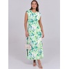 image:imageANRABESS Summer Dress for Women 2026 Maxi Sundresses Casual Cap Sleeve Crew Neck Loose Split Beach Travel Vacation ClothesFloral Green