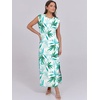 image:imageANRABESS Summer Dress for Women 2026 Maxi Sundresses Casual Cap Sleeve Crew Neck Loose Split Beach Travel Vacation ClothesFloral Green White