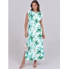 image:imageANRABESS Summer Dress for Women 2026 Maxi Sundresses Casual Cap Sleeve Crew Neck Loose Split Beach Travel Vacation ClothesFloral Green White
