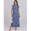 image:imageANRABESS Summer Dress for Women 2026 Maxi Sundresses Casual Cap Sleeve Crew Neck Loose Split Beach Travel Vacation ClothesFloral Light Blue