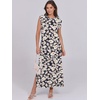 image:imageANRABESS Summer Dress for Women 2026 Maxi Sundresses Casual Cap Sleeve Crew Neck Loose Split Beach Travel Vacation ClothesFloral Navy