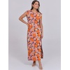 image:imageANRABESS Summer Dress for Women 2026 Maxi Sundresses Casual Cap Sleeve Crew Neck Loose Split Beach Travel Vacation ClothesFloral Orange Pink
