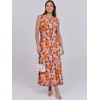 image:imageANRABESS Summer Dress for Women 2026 Maxi Sundresses Casual Cap Sleeve Crew Neck Loose Split Beach Travel Vacation ClothesFloral Orange Pink