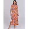 image:imageANRABESS Summer Dress for Women 2026 Maxi Sundresses Casual Cap Sleeve Crew Neck Loose Split Beach Travel Vacation ClothesFloral Orange Pink