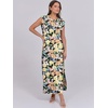 image:imageANRABESS Summer Dress for Women 2026 Maxi Sundresses Casual Cap Sleeve Crew Neck Loose Split Beach Travel Vacation ClothesFloral Orange Yellow
