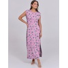 image:imageANRABESS Summer Dress for Women 2026 Maxi Sundresses Casual Cap Sleeve Crew Neck Loose Split Beach Travel Vacation ClothesFloral Purple Pink
