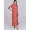 image:imageANRABESS Summer Dress for Women 2026 Maxi Sundresses Casual Cap Sleeve Crew Neck Loose Split Beach Travel Vacation ClothesFloral Red