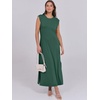 image:imageANRABESS Summer Dress for Women 2026 Maxi Sundresses Casual Cap Sleeve Crew Neck Loose Split Beach Travel Vacation ClothesForest Green