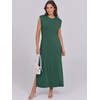 image:imageANRABESS Summer Dress for Women 2026 Maxi Sundresses Casual Cap Sleeve Crew Neck Loose Split Beach Travel Vacation ClothesForest Green