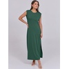 image:imageANRABESS Summer Dress for Women 2026 Maxi Sundresses Casual Cap Sleeve Crew Neck Loose Split Beach Travel Vacation ClothesForest Green