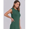 image:imageANRABESS Summer Dress for Women 2026 Maxi Sundresses Casual Cap Sleeve Crew Neck Loose Split Beach Travel Vacation ClothesForest Green