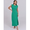 image:imageANRABESS Summer Dress for Women 2026 Maxi Sundresses Casual Cap Sleeve Crew Neck Loose Split Beach Travel Vacation ClothesGreen