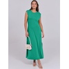 image:imageANRABESS Summer Dress for Women 2026 Maxi Sundresses Casual Cap Sleeve Crew Neck Loose Split Beach Travel Vacation ClothesGreen