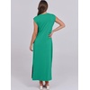 image:imageANRABESS Summer Dress for Women 2026 Maxi Sundresses Casual Cap Sleeve Crew Neck Loose Split Beach Travel Vacation ClothesGreen