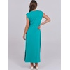 image:imageANRABESS Summer Dress for Women 2026 Maxi Sundresses Casual Cap Sleeve Crew Neck Loose Split Beach Travel Vacation ClothesLake Blue