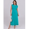image:imageANRABESS Summer Dress for Women 2026 Maxi Sundresses Casual Cap Sleeve Crew Neck Loose Split Beach Travel Vacation ClothesLake Blue