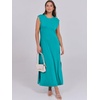image:imageANRABESS Summer Dress for Women 2026 Maxi Sundresses Casual Cap Sleeve Crew Neck Loose Split Beach Travel Vacation ClothesLake Blue