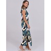 image:imageANRABESS Summer Dress for Women 2026 Maxi Sundresses Casual Cap Sleeve Crew Neck Loose Split Beach Travel Vacation ClothesLeaf Printed