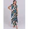image:imageANRABESS Summer Dress for Women 2026 Maxi Sundresses Casual Cap Sleeve Crew Neck Loose Split Beach Travel Vacation ClothesLeaf Printed